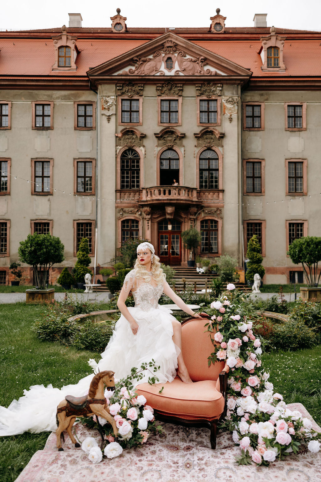 Hochzeitsbogen Halbkreis Rosa