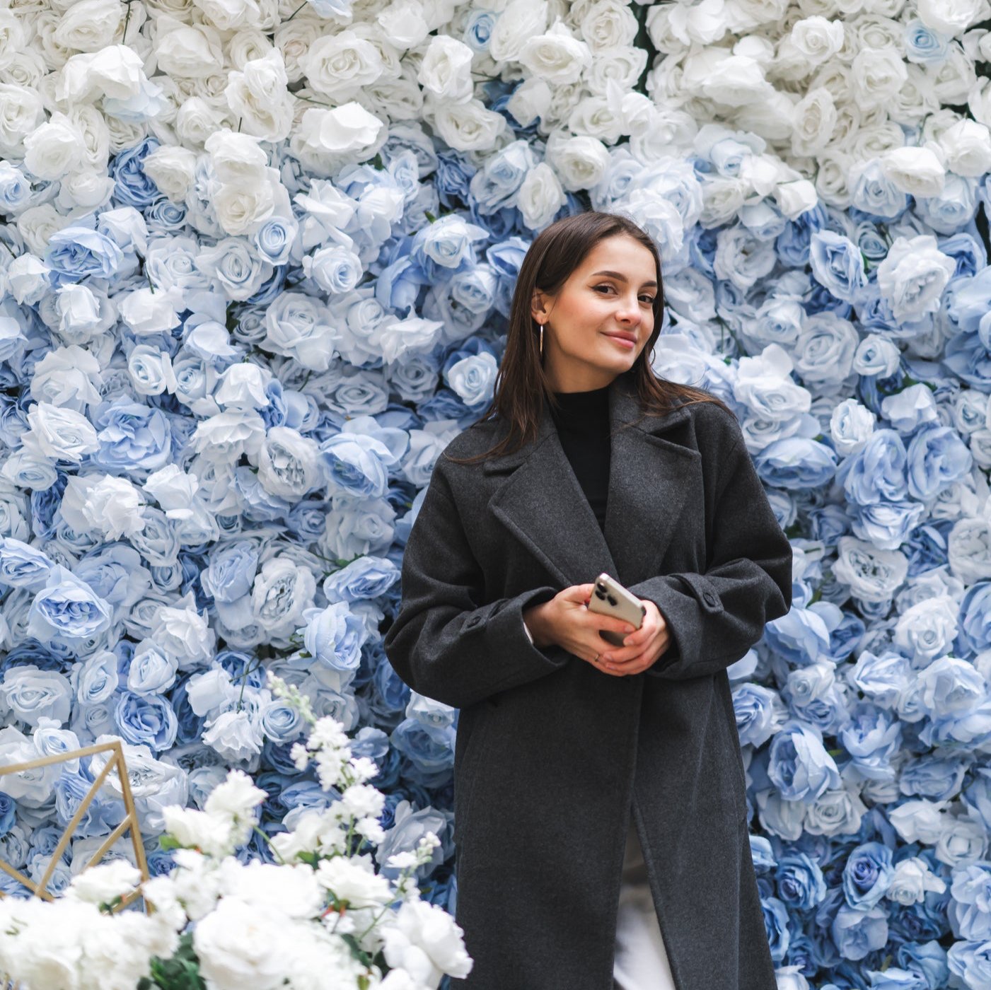 Blumenwand "Blue Ombre"