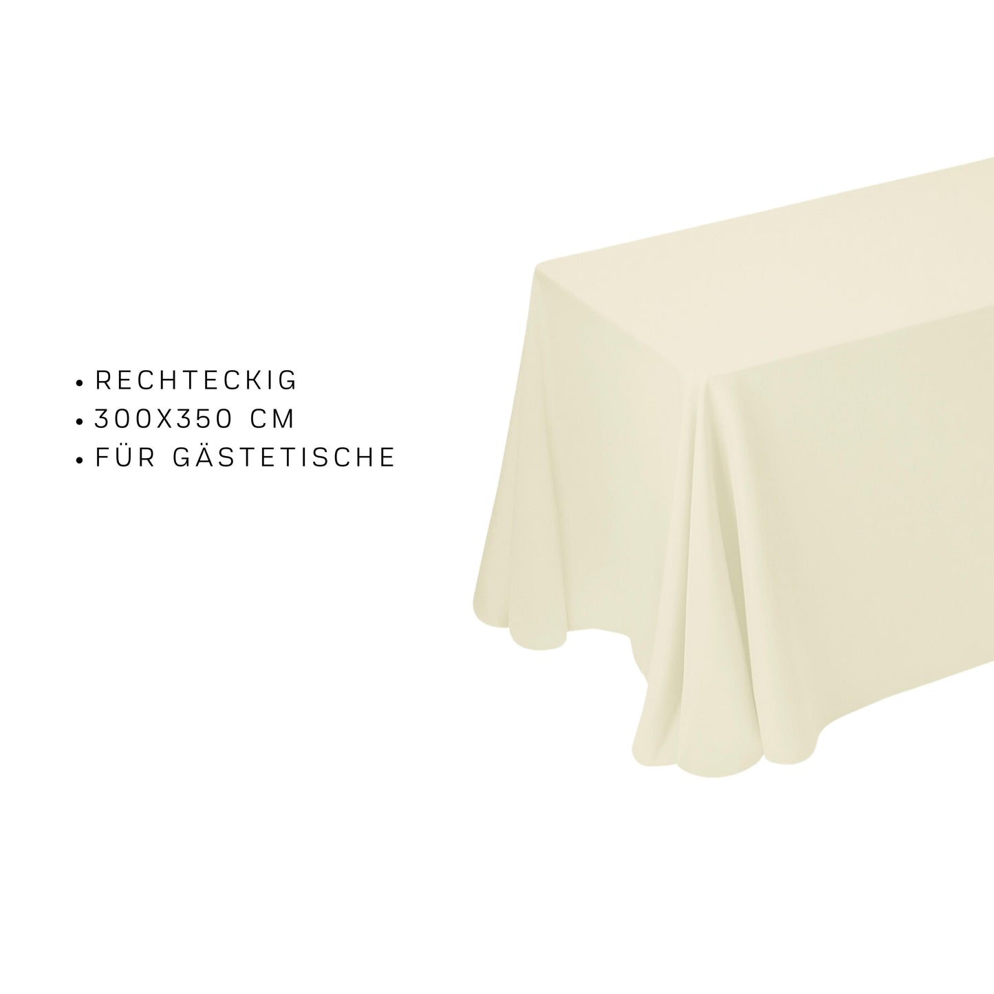 Tischdecke Elfenbein Rechteckig