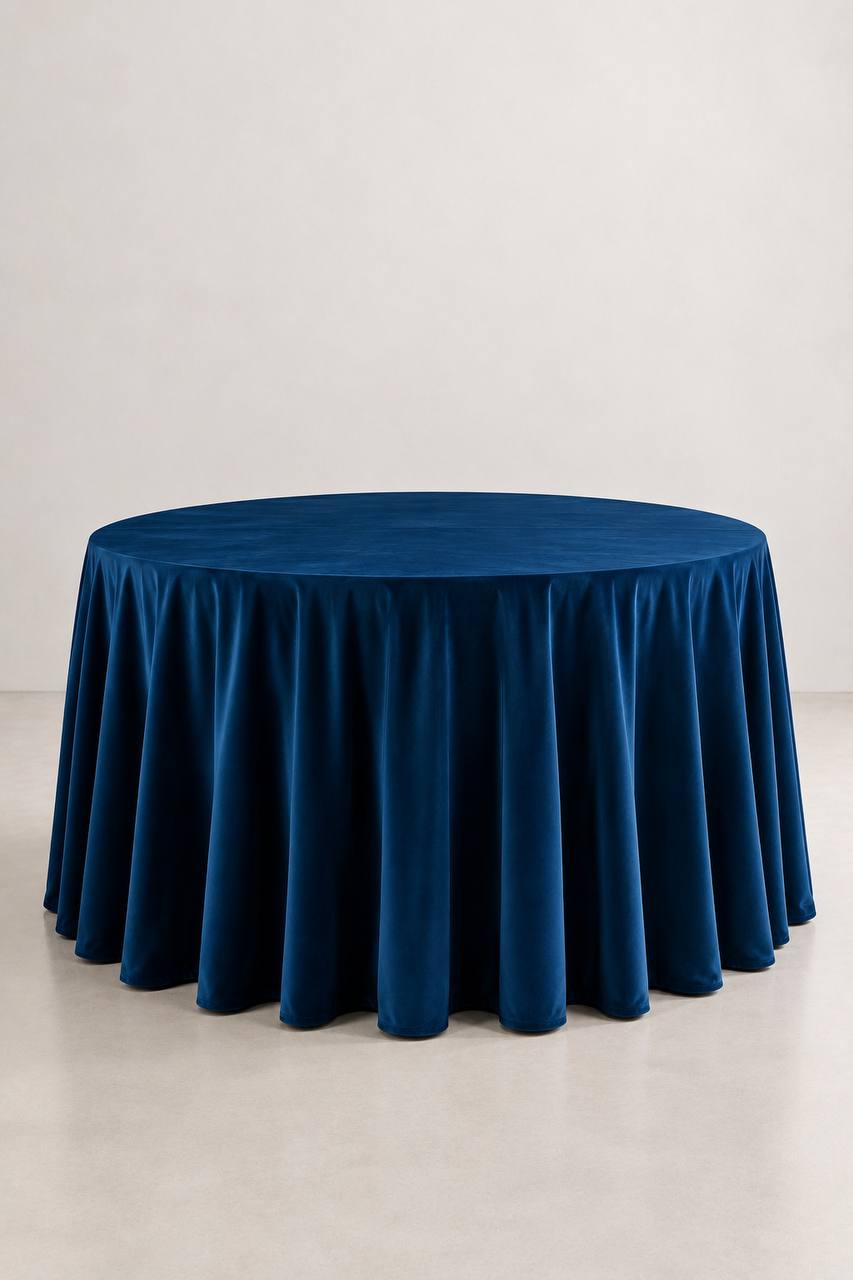 Samt-Tischdecke Dunkelblau 300 × 400 cm, bügelfrei