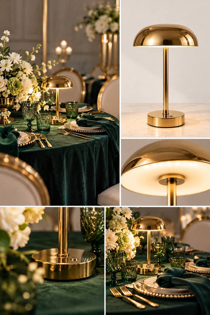 Goldene Lampe, LED, kabellos