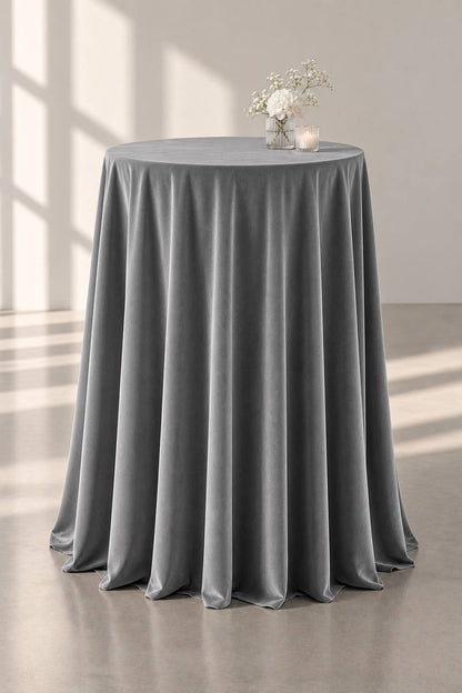 Samt-Tischdecke Grau 300 × 400 cm, bügelfrei