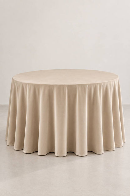 Samt-Tischdecke Hellbeige 300 × 400 cm, bügelfrei