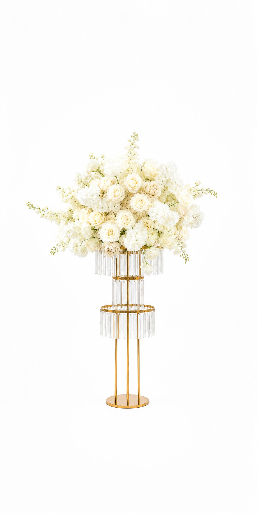 Goldener Ständer mit Blumen