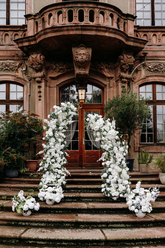 Hochzeitsbogen Halbkreis Gross, weiß