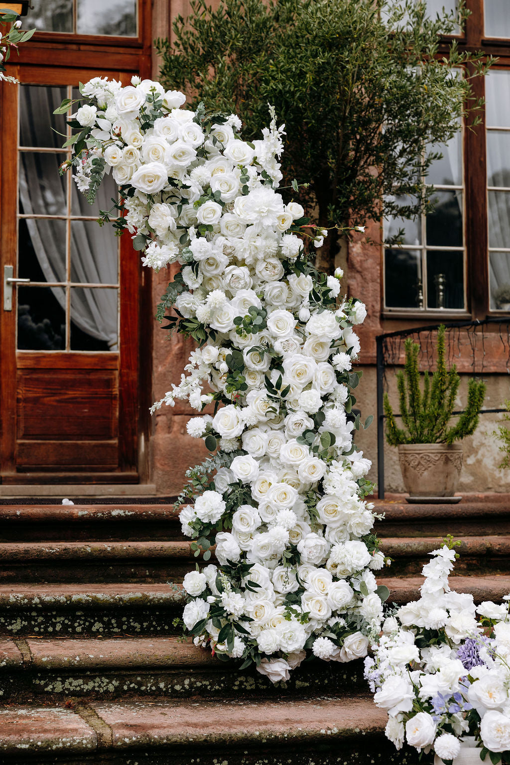 Hochzeitsbogen Halbkreis Gross, weiß