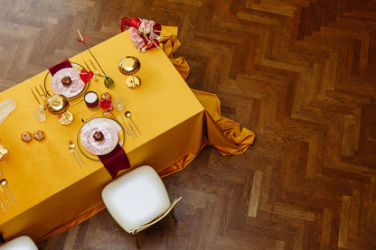 Samt-Tischdecke Senfgoldene Farbe 300 × 400 cm, bügelfrei (Copy)