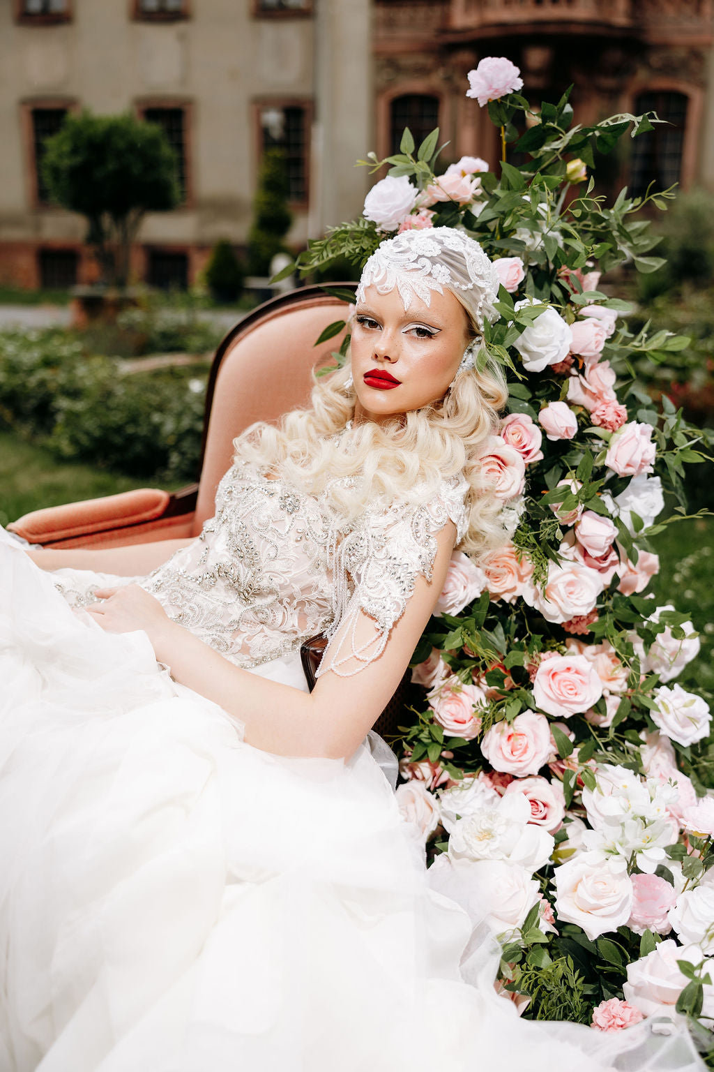 Hochzeitsbogen Halbkreis Rosa