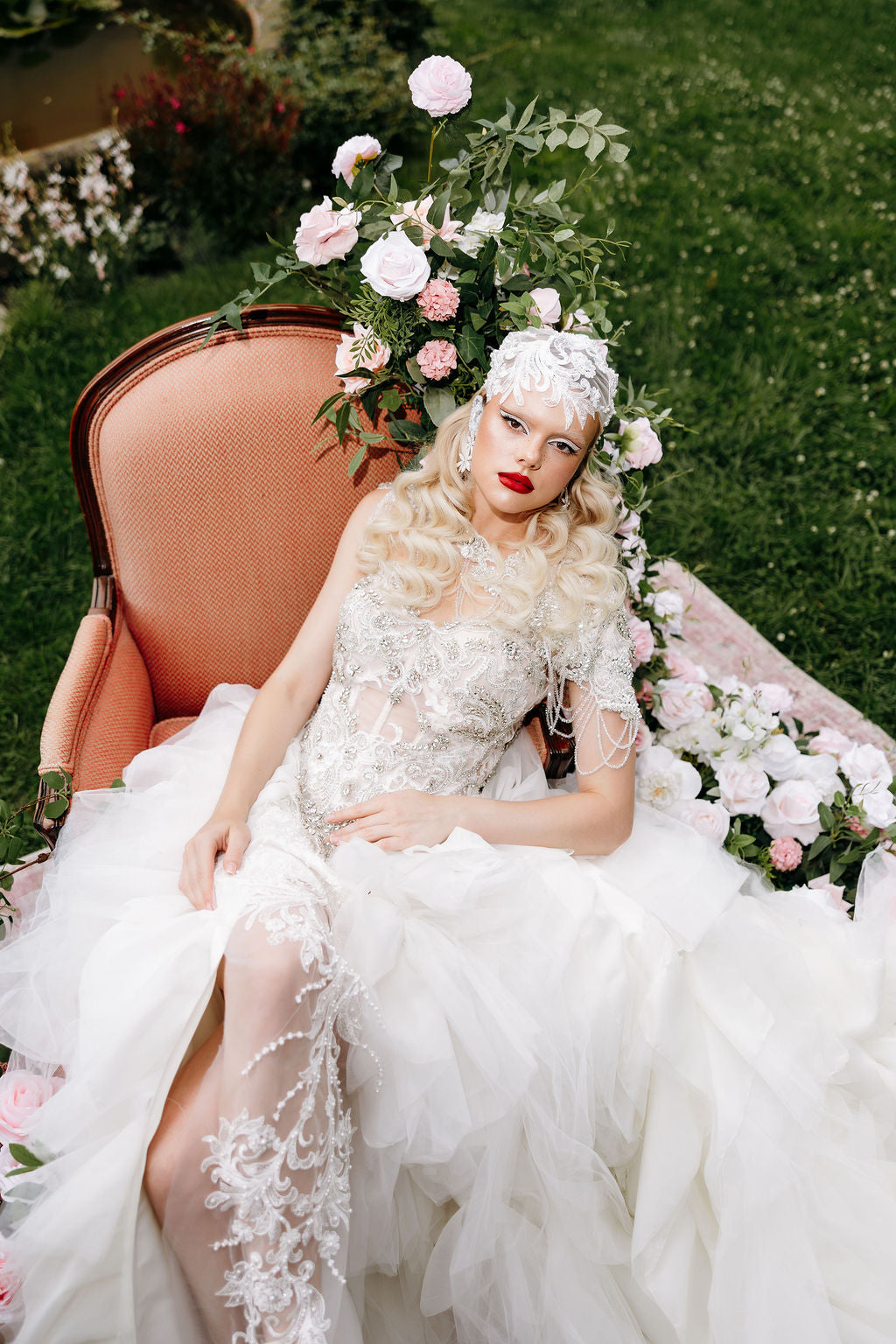 Hochzeitsbogen Halbkreis Rosa