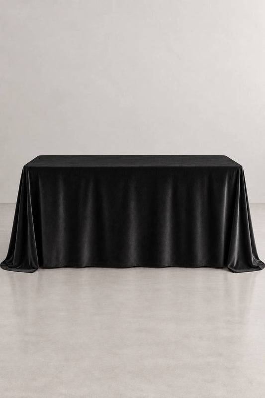 Samt-Tischdecke Schwarze Farbe 300 × 400 cm, bügelfrei