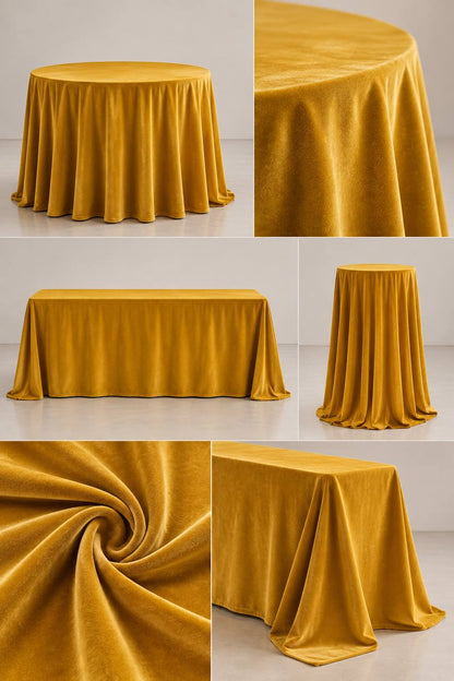 Samt-Tischdecke Senfgoldene Farbe 300 × 400 cm, bügelfrei (Copy)