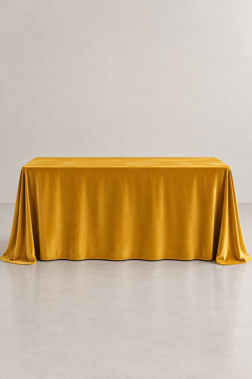 Samt-Tischdecke Senfgoldene Farbe 300 × 400 cm, bügelfrei (Copy)