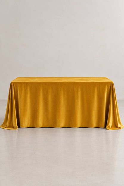 Samt-Tischdecke Senfgoldene Farbe 300 × 400 cm, bügelfrei (Copy)