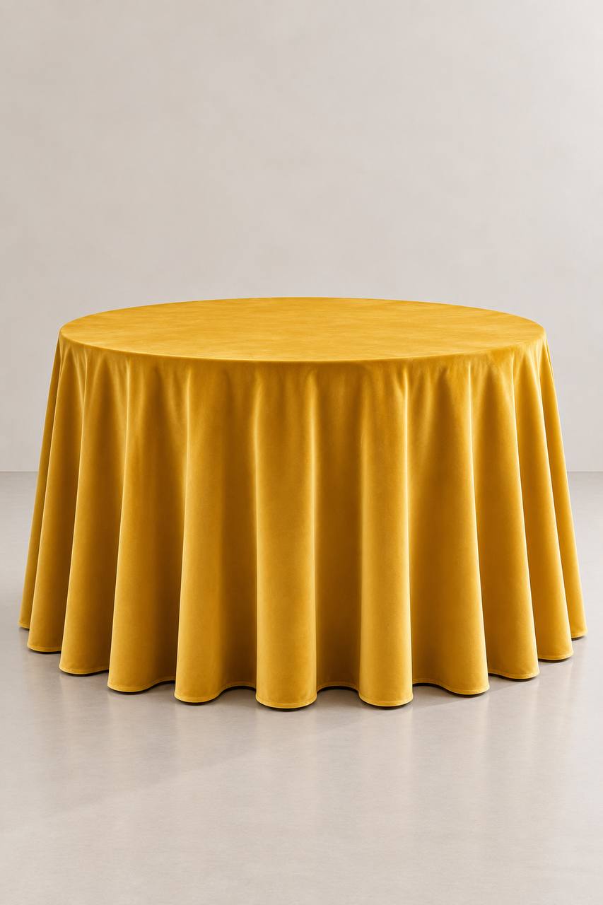 Samt-Tischdecke Senfgoldene Farbe 300 × 400 cm, bügelfrei (Copy)