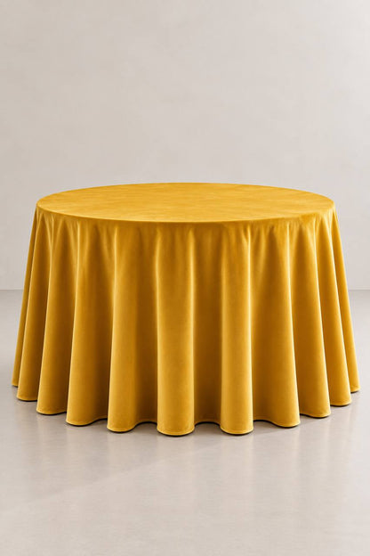 Samt-Tischdecke Senfgoldene Farbe 300 × 400 cm, bügelfrei (Copy)