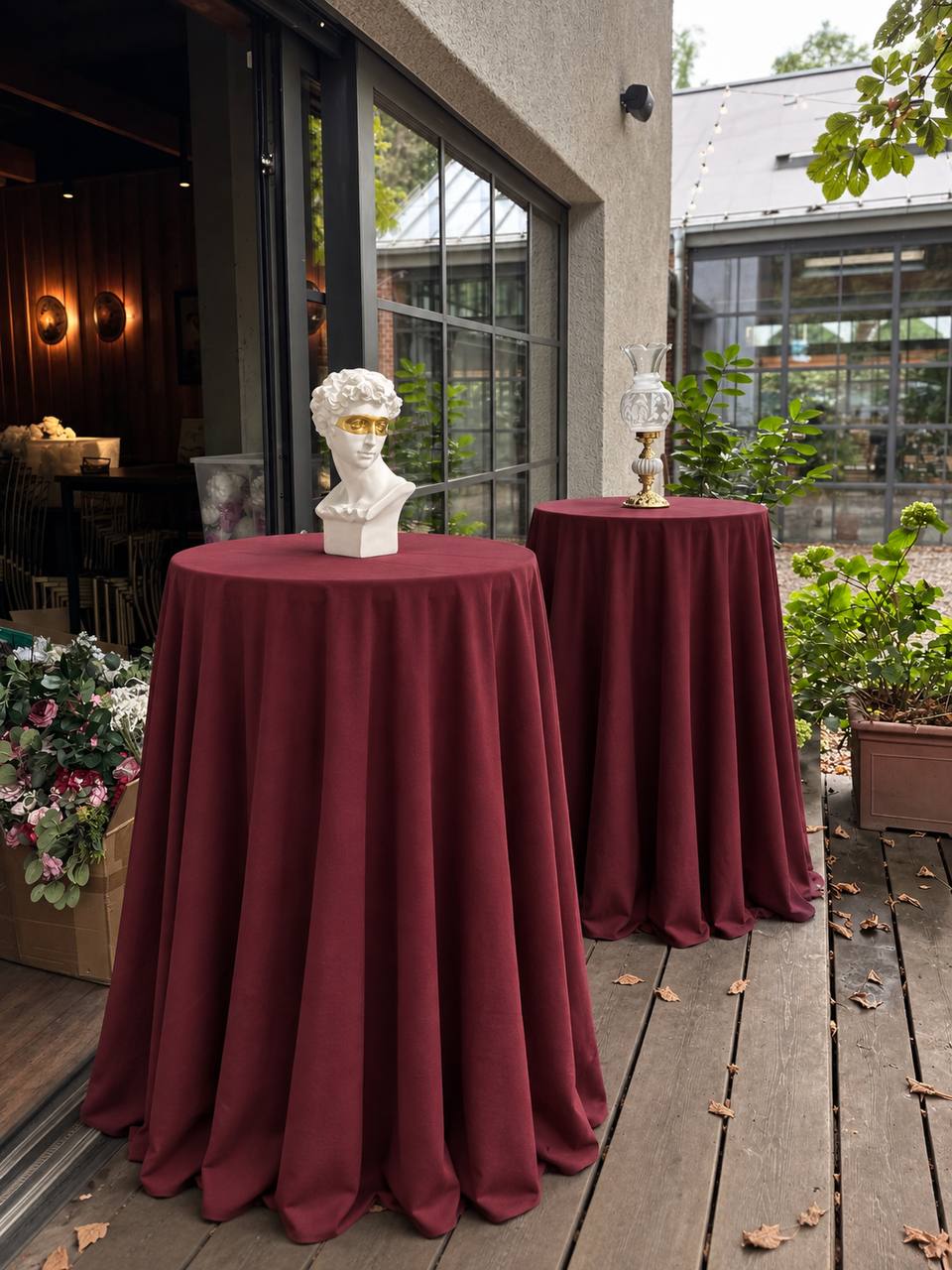 Tischdecke Burgund Farbe 320 cm Rund