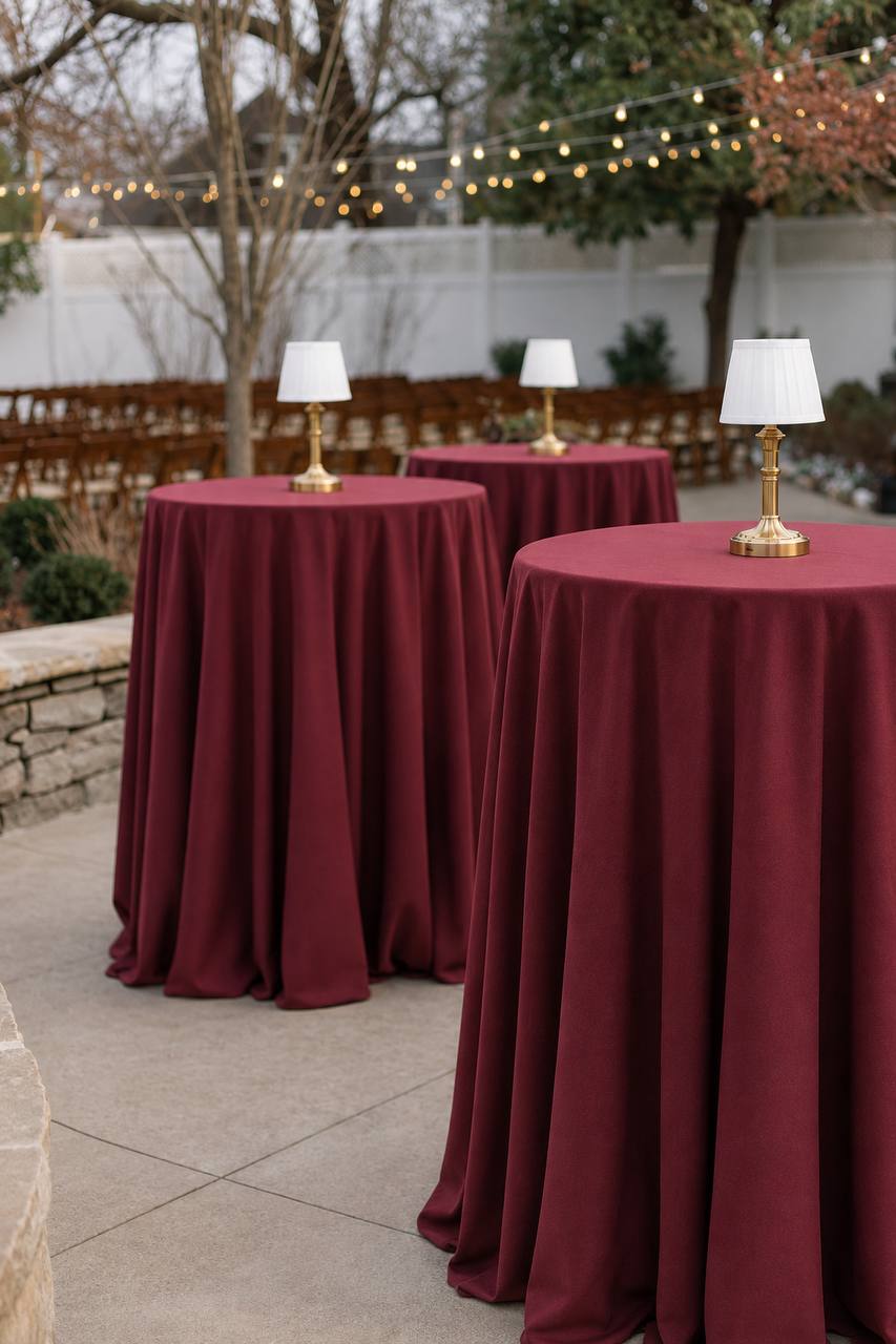 Tischdecke Burgund Farbe 320 cm Rund