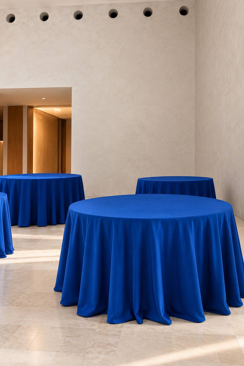 Runde Tischdecke Royalblau Ø 330 cm mieten