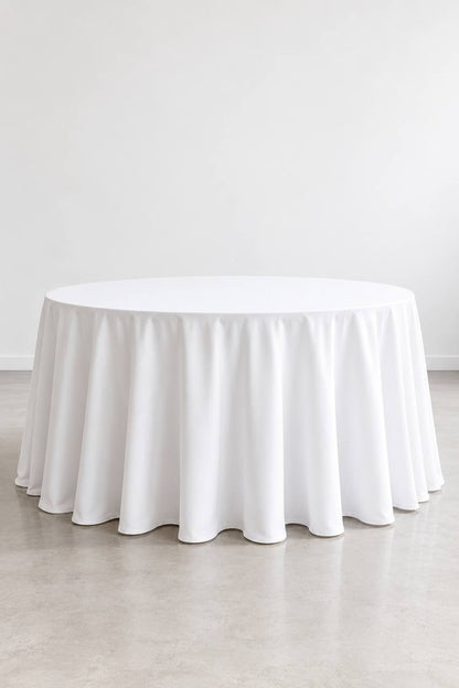 Runde Tischdecke Weiß – Ø 330 cm