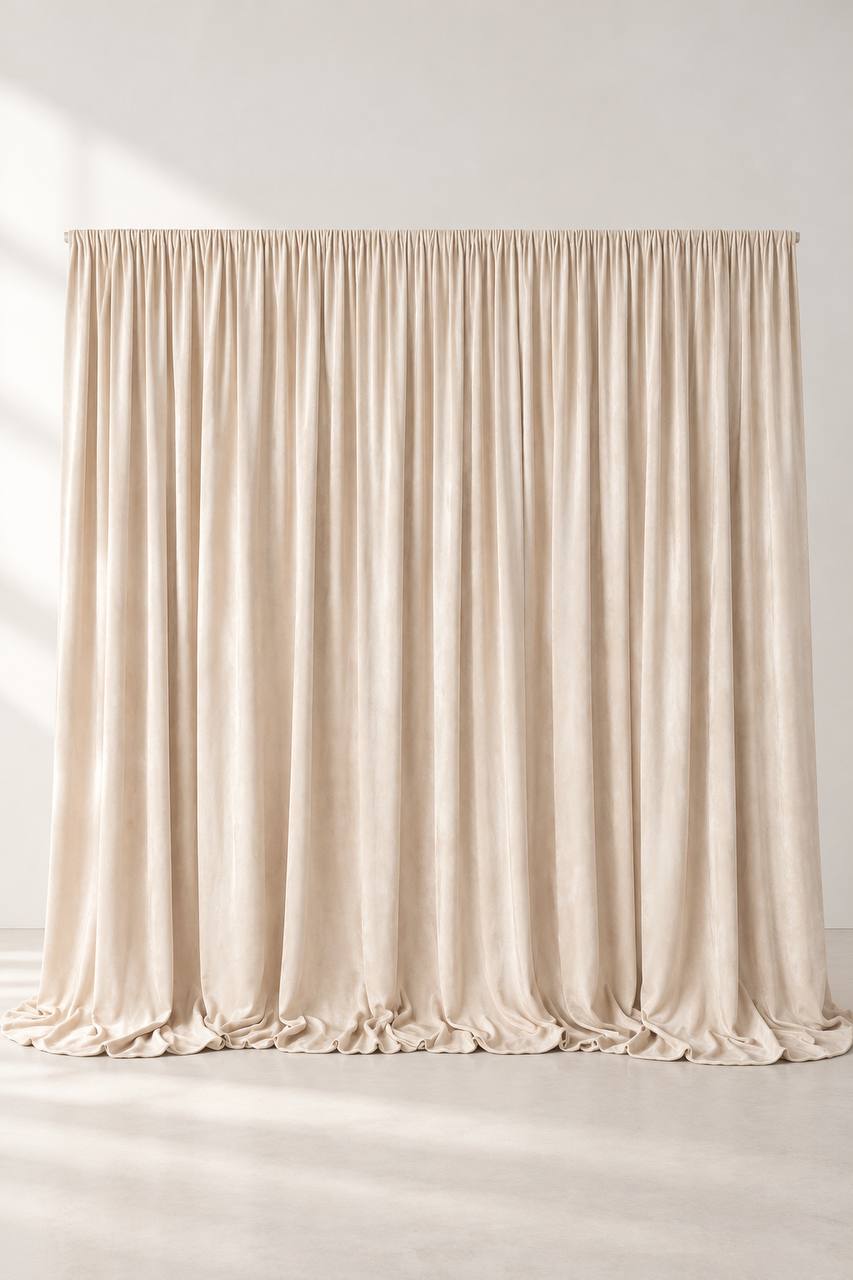 Samtvorhang Ivory – 3 × 3 m