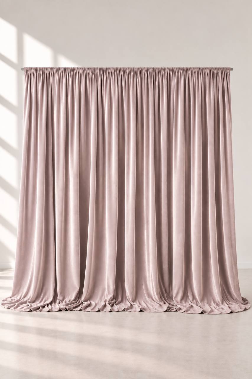 Samt-Fotowand Altrosa – 3 × 3 m