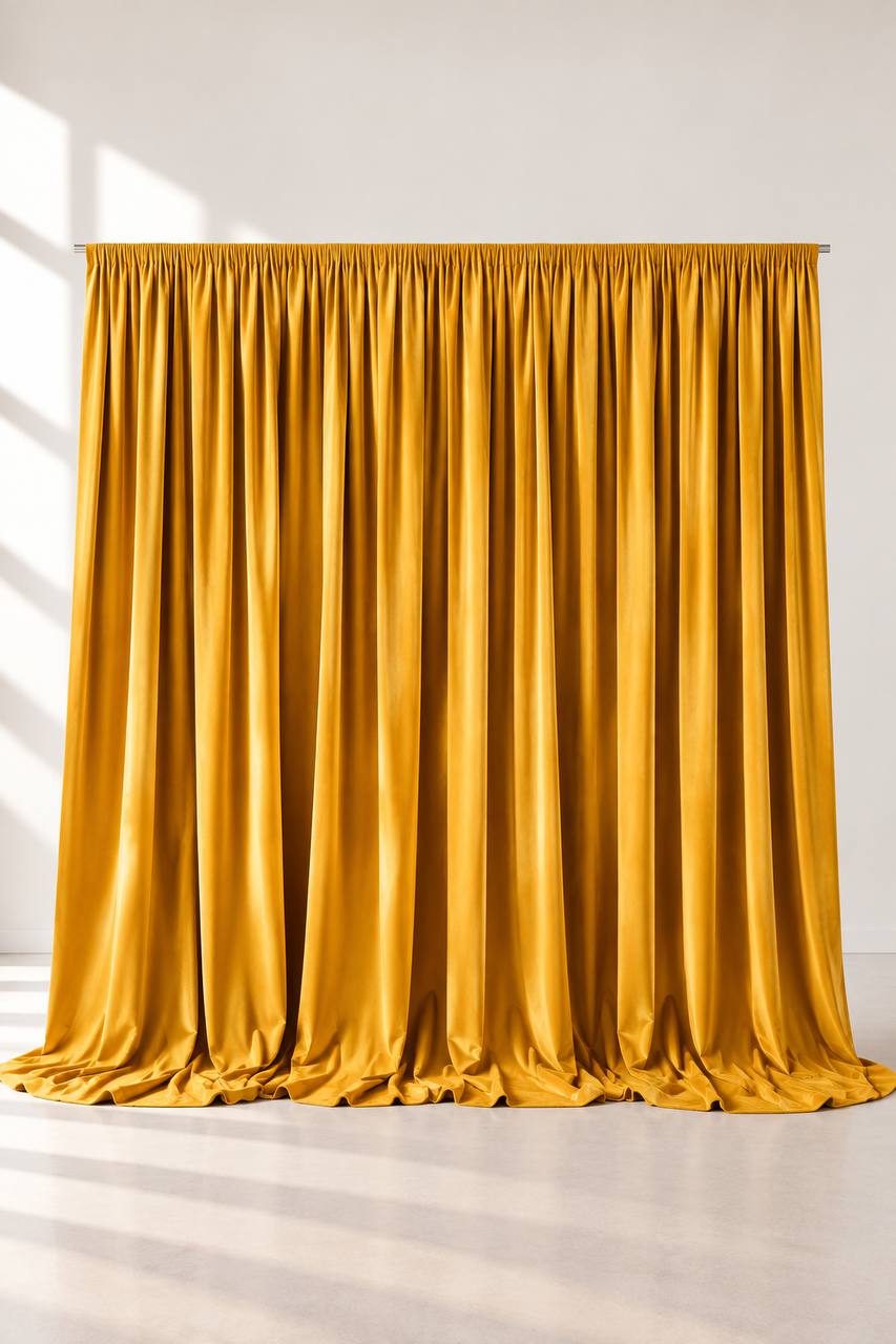 Samt-Fotowand Senfgelb – 3 × 3 m mieten