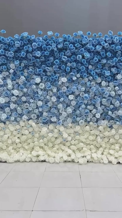 Blumenwand "Blue Ombre"