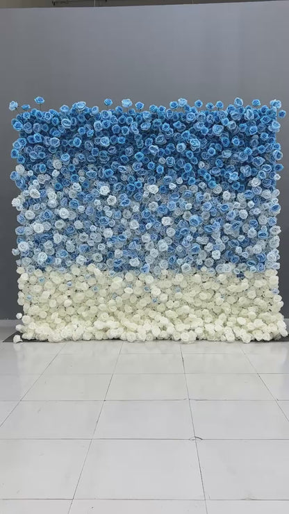 Blumenwand "Blue Ombre"