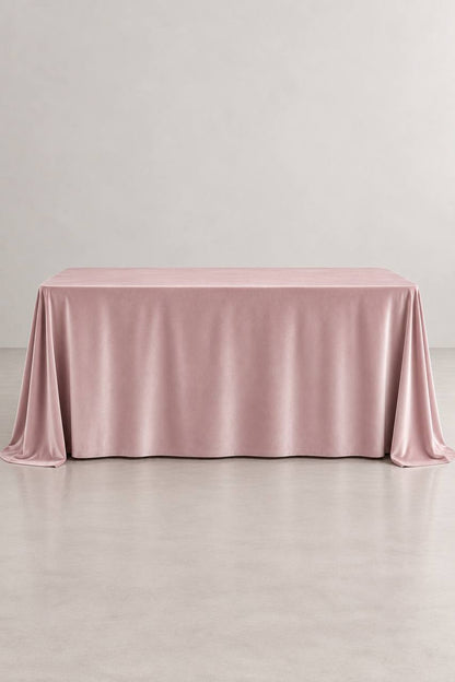 Samt-Tischdecke Rosa Puder 300 × 400 cm, bügelfrei